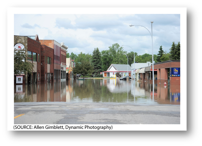 Photo of flooded downtown High River.