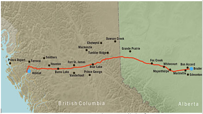 the route for the pipeline