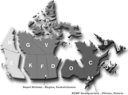 Appendix D: Map of RCMP Divisions